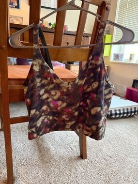 lululemon athletica Brown Black Pink Abstract Cropped Tank